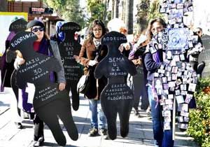 Bodrum da kadına şiddete tefli protesto