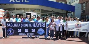 Doktora şiddete çalışanlardan protesto