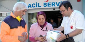 Yaralı kuş acil servise düştü