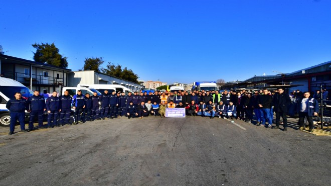 71 kişilik ilk ekip yola çıktı... İzmir den afet bölgesine personel desteği!
