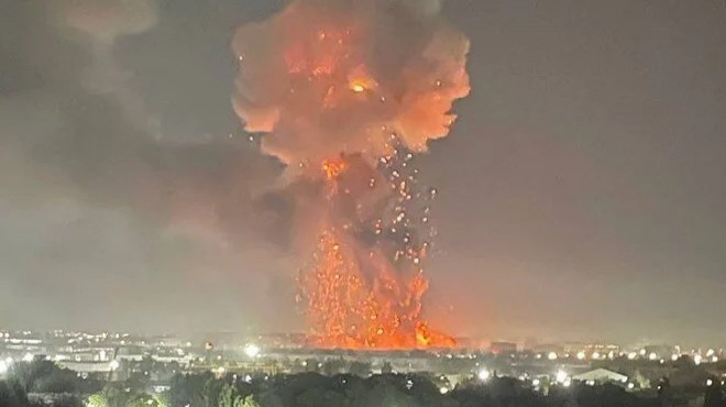Alevler geceyi aydınlattı... Özbekistan da patlama!