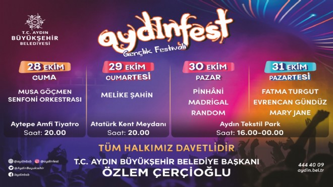 Aydın Büyükşehir Belediyesi, cumhuriyet coşkusunu Aydınfest ile birlikte kutlayacak