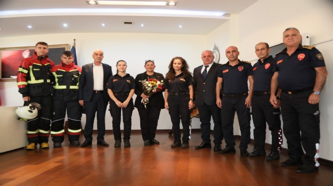 Aydın Büyükşehir Belediyesi itfaiyecilerinden Başkan Çerçioğlu na ziyaret