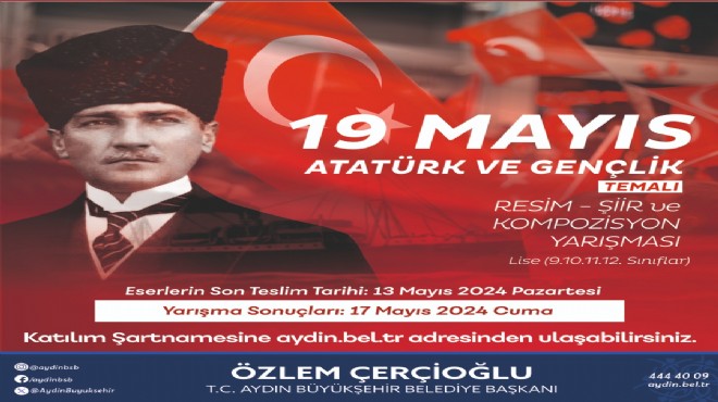 Aydın Büyükşehir Belediyesi nden 19 Mayıs temalı ödüllü yarışma