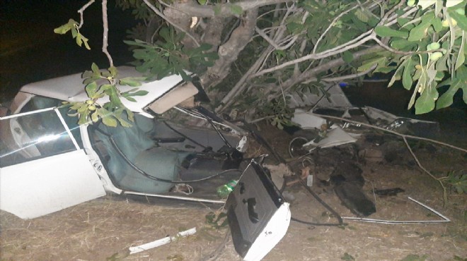 Aydın da ağaca çarpan otomobilin sürücüsü yaralandı