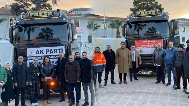 Aynı TIR, iki farklı pankart… İlçe başkanından ‘fotoğraf’ açıklaması