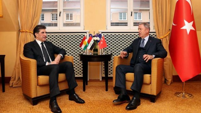Bakan Akar, IKBY Başkanı Barzani ile görüştü