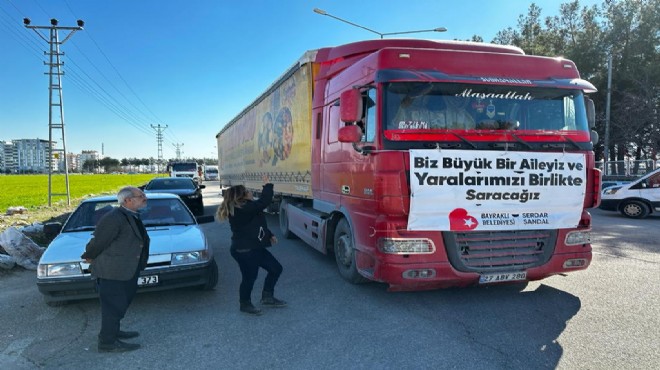 Bayraklı nın yardım TIR ları umut oldu!