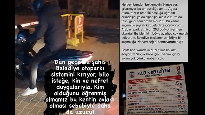 Belediyenin otopark sistemini kırdı!