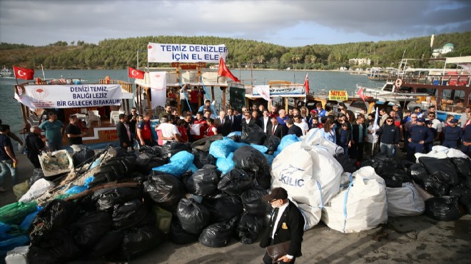 Bodrum da kıyı temizliği... 15 ton atık çıktı!