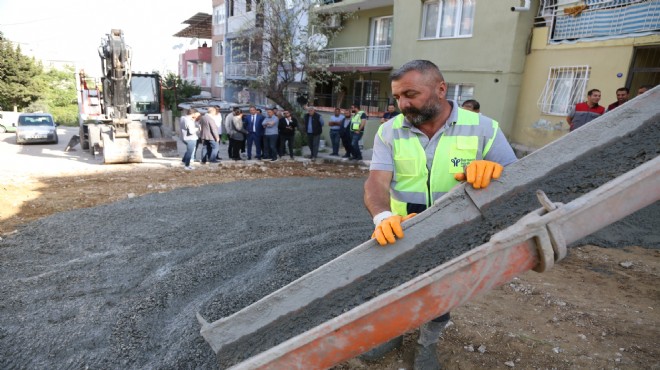 Bornova Altındağ da beton yol hamlesi