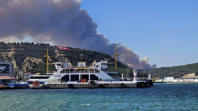 Çanakkale de orman yangını: Gemi trafiği açıldı!