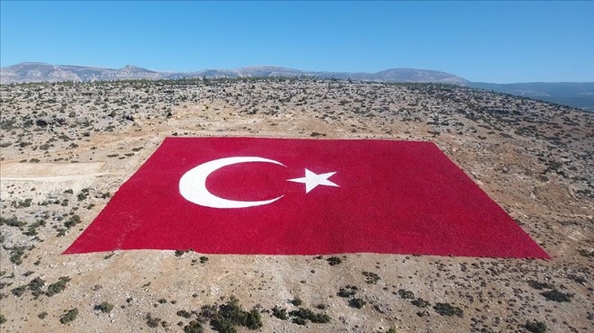 Devasa Türk bayrağı 10 kişiyle 40 günde boyandı