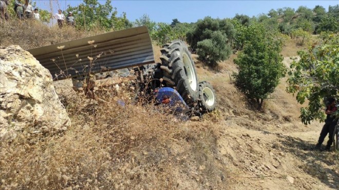 Devrilen traktörün sürücüsü hayatını kaybetti