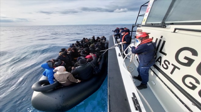 Ege Denizi nde can pazarı... 41 düzensiz göçmen kurtarıldı!