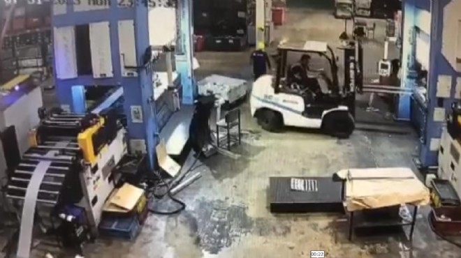 Forklift ile duvar arasına sıkıştı: Korkunç son!