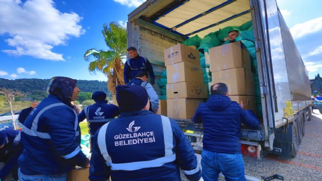 Güzelbahçe’den yardım araçları yola çıktı