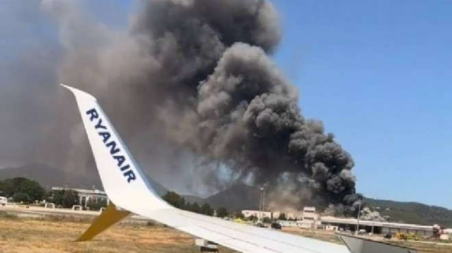 İbiza Havaalanı nda büyük yangın