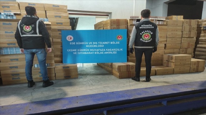 İzmir de 1 milyon paket kaçak sigara ele geçirildi