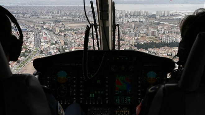 İzmir de bayram trafiğine havadan denetim