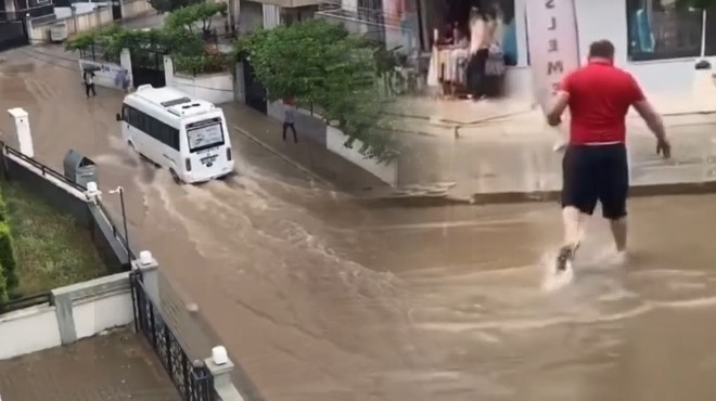 İzmir de etkili sağanak yağış!