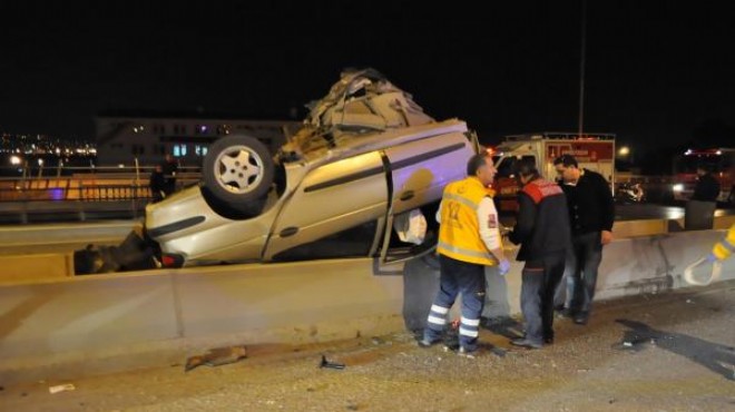 İzmir de mucize kurtuluş: Hurdaya dönen araçtan...