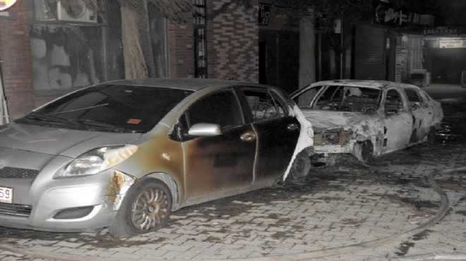 İzmir de kereste dükkanı yandı, 3 araç kül oldu!