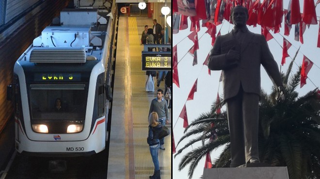 İzmir de metro seferberliği: Atatürk heykeline zorunlu yer değişikliği