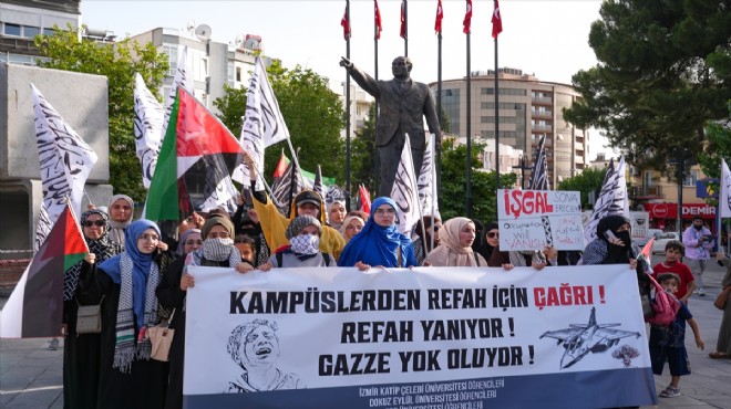 İzmir de üniversite öğrencileri İsrail i protesto etti
