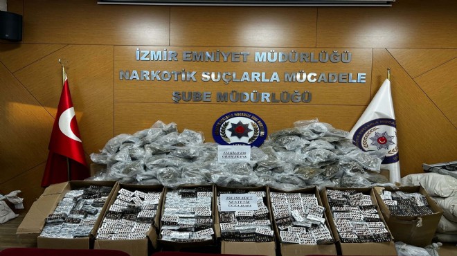 İzmir de dev zehir baskını: 124 kilo esrar ve 350 bin hap!