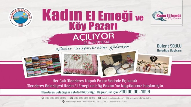 Kadın emeği ve köy pazarı Menderes’te kuruluyor