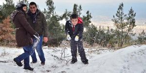 Manisa Spil Dağı karla kaplandı