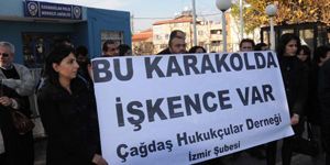 Hukukçulardan karakolu önünde protesto