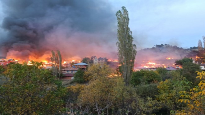 Kastamonu da köyde yangın: Alevler 20 evi sardı