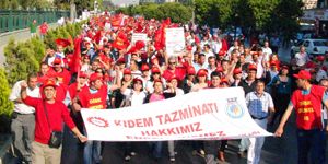 İzmir de  kıdem tazminatı  protestosu!