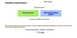 Google dan Van depremi için  kişi bulucu 