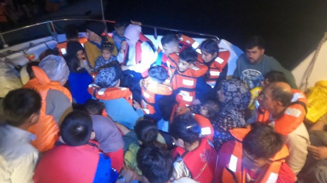 Lastik botta yaşam savaşı: 57 düzensiz göçmen yakalandı