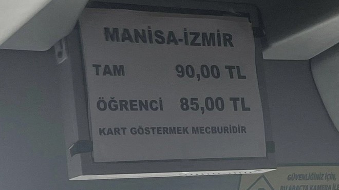 Bir zam daha... İzmir-Manisa 90 lira!