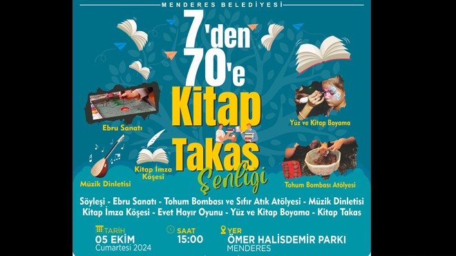 Menderes’te 7’den 70’e Kitap Takas Şenliği