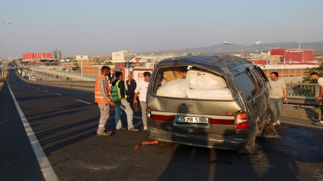 Minibüs bankete çarptı...7 yaralı