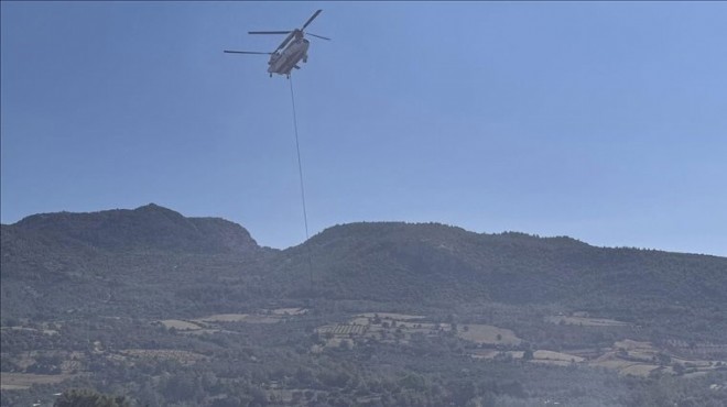 Orman yangınına müdahale eden helikopter düştü