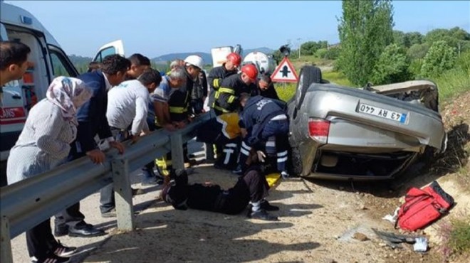 Otomobil devrildi: 2 kişi yaralandı