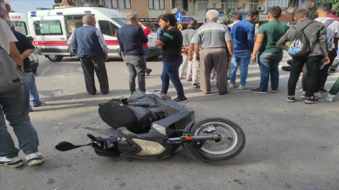 Otomobille motosiklet çarpıştı: 2 kişi yaralandı