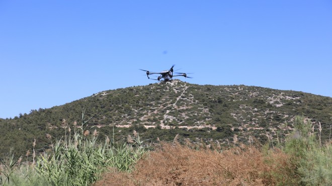 Selçuk ta sivrisineklere  drone lu müdahale!