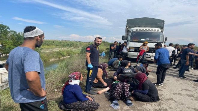 Tarım işçilerinin servisi devrildi: 10 yaralı