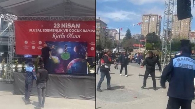 Törende korku dolu anlar... Bıçakla sahneye çıktı!