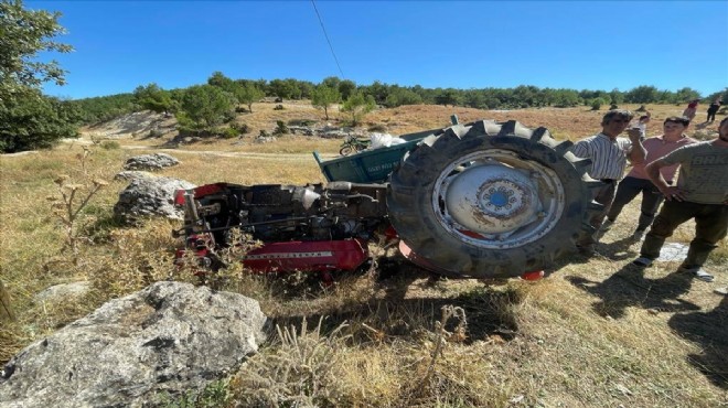 Traktör şarampole devrildi: 2 kişi yaralandı