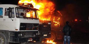 Alsancak taki TIR parkında alevi gece